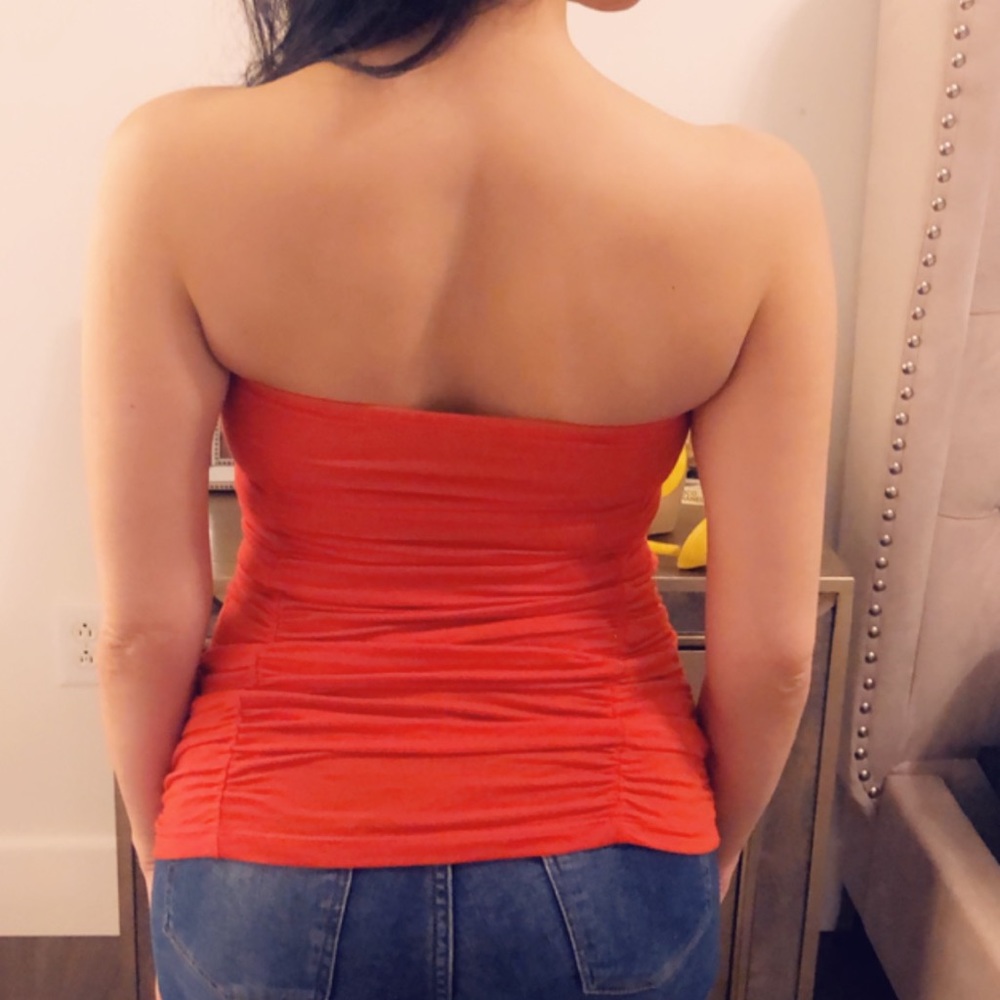 Red strapless top - Picture 2 of 2